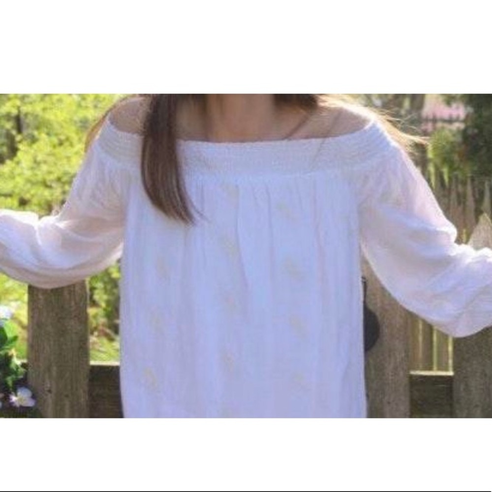 Old Navy off the shoulder dress with pineapples